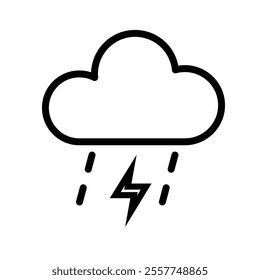 weather icon. thunderstorm, cloudy and meteorological weather. vector cloud symbol for web, mobile, climate. Line design style. vector design template.