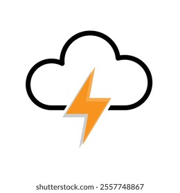 weather icon. thunderstorm, cloudy and meteorological weather. vector cloud symbol for web, mobile, climate. mixed design style. vector design template.