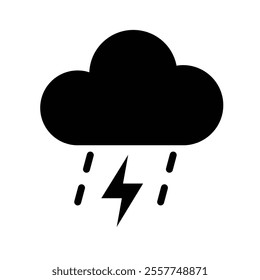 weather icon. thunderstorm, cloudy and meteorological weather. vector cloud symbol for web, mobile, climate. Solid design style. vector design template.