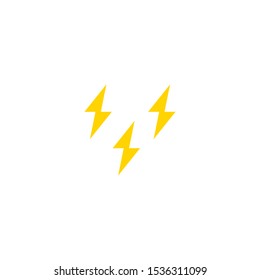 Weather icon, thunderstorm icon, flat simple design. Vector isolated illustration. Can be using for posters, leaflets, banners, web design or mobile app, for printing on clothes and cups.