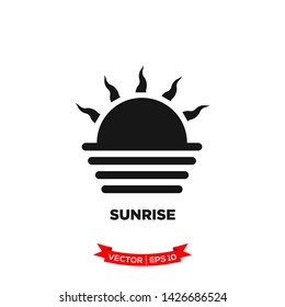 weather icon in trendy flat design, sunrise icon 