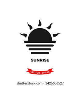 weather icon in trendy flat design, sunrise icon 