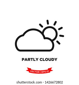 weather icon in trendy flat style, partly cloudy icon 