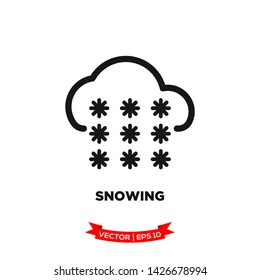 weather icon in trendy flat style, snowing icon 