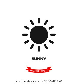weather icon in trendy flat style, sunny vector icon, sun icon 