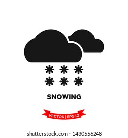 weather icon in trendy flat style, snowing icon 