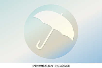 Weather icon of umbrella. Cartoon colorfull art vector illustration. Sticky symbol of forecast. Meteorological infographics sign. Web icon vector design. EPS10.