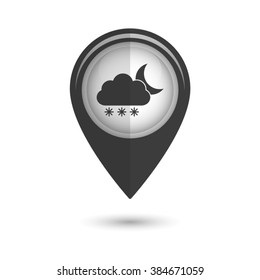 weather icon - vector icon;  black map pointer
