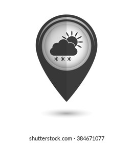 weather icon - vector icon;  black map pointer