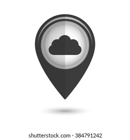 weather icon - vector icon;  black map pointer