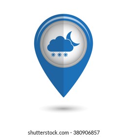weather icon - vector icon;  blue map pointer