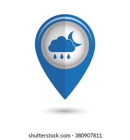 weather icon - vector icon;  blue map pointer