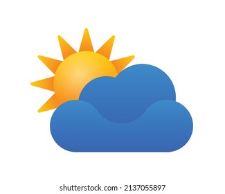 Weather icon vector in graphic design. Sun and cloud symbol.