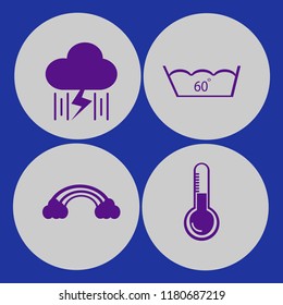 weather icon. weather vector icons set delicate gentle degrees, temperature, rainbow and rain and lightning