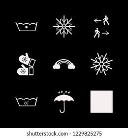 weather icon. weather vector icons set mittens, snowflake, rainbow and man walk