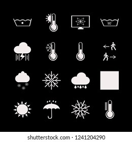 weather icon. weather vector icons set temperature snowflake, snowflake, atom monitor and temperature
