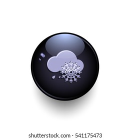 Weather Icon / Vector illustration, cloud, rain, snow, dark blue, light blue, white background.