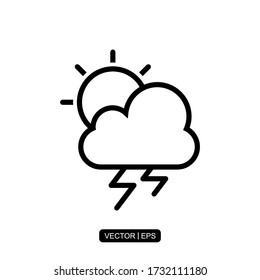 Plantilla de logotipo de la ilustración del vector del icono meteorológico para muchos fines. Aislado sobre fondo blanco.