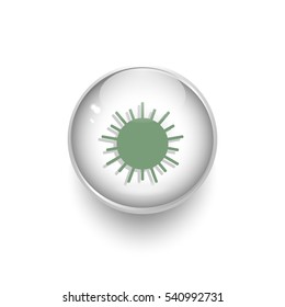 Weather Icon / Vector illustration, sun, light gray, green, white background.