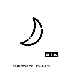 Weather icon vector. Moon line icon or logo symbol illustration