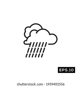 Weather icon vector. Rainy line icon or logo symbol illustration