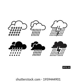 Weather icon vector. Rainy icon or logo symbol illustration