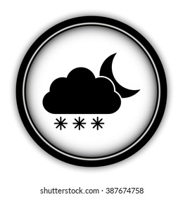 weather icon - vector icon; round  button with shadow