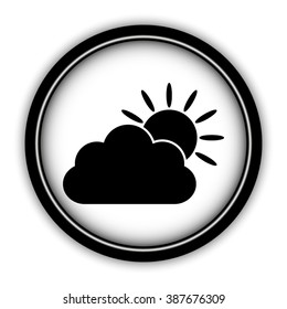 weather icon - vector icon; round  button with shadow