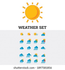 Weather icon. Vector. Weather set. Pictogram illustration on white background. Set.