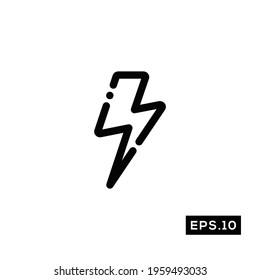 Weather icon vector. thunder bolt line icon or logo symbol illustration