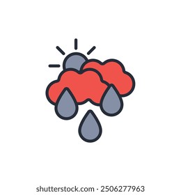Weather icon. vector.Editable stroke.linear style sign for use web design,logo.Symbol illustration.