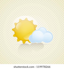 Weather Icon with vintage background, vector illustration