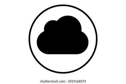 Weather icon of white cloud, vector illustration. Sticky symbol of forecast. Meteorological infographics sign. Web icon vector design. EPS10.