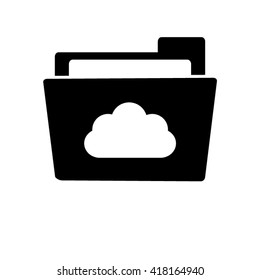 weather icon - white vector icon ; black folder
