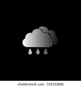 weather icon - white vector icon;  halftone illustration