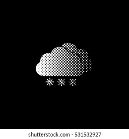 weather icon - white vector icon;  halftone illustration