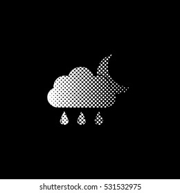 weather icon - white vector icon ; halftone illustration