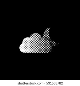 weather icon - white vector icon;  halftone illustration