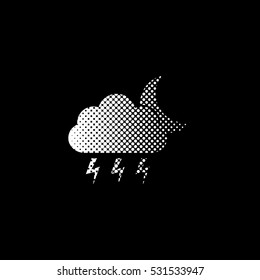 weather icon - white vector icon ; halftone illustration