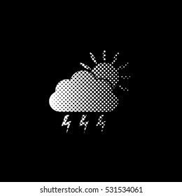 weather icon - white vector icon;  halftone illustration
