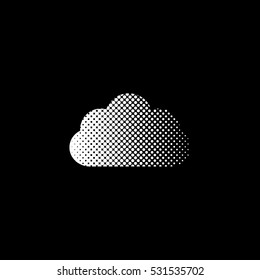 weather icon - white vector icon;  halftone illustration