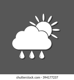 weather icon - white vector  icon with shadow