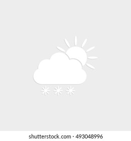 weather icon - white vector  icon with shadow