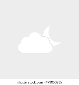 weather icon - white vector  icon with shadow