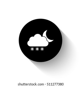 weather icon - white vector  icon with shadow