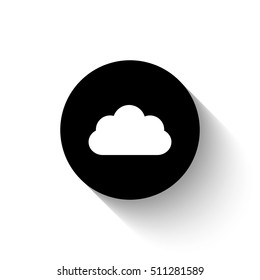 weather icon - white vector  icon with shadow