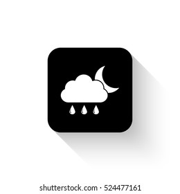 weather icon - white vector  icon with shadow