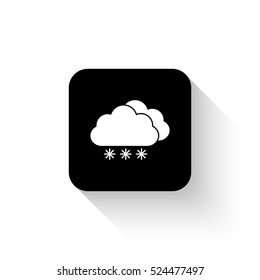 weather icon - white vector  icon with shadow