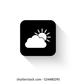 weather icon - white vector  icon with shadow