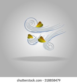 Weather icon with wind . Symbols. Day.